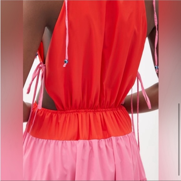 NWT STAUD Minerva Dress in Red/Pink Women’s Size Medium - Picture 3 of 13